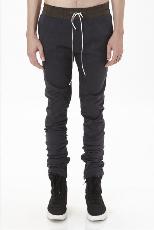 Men's Casual Drawstring Zipper Sports Pants