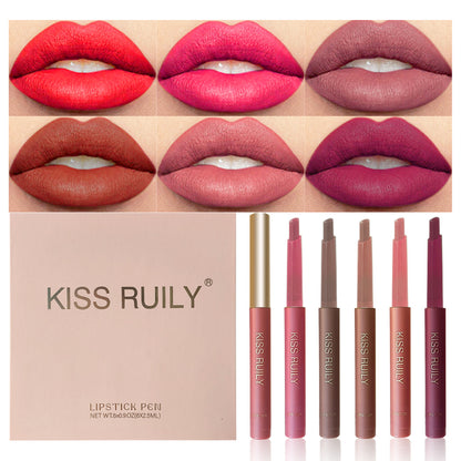 Silk Soft Lip Crayon Set - 6 Colors Makeup Kit