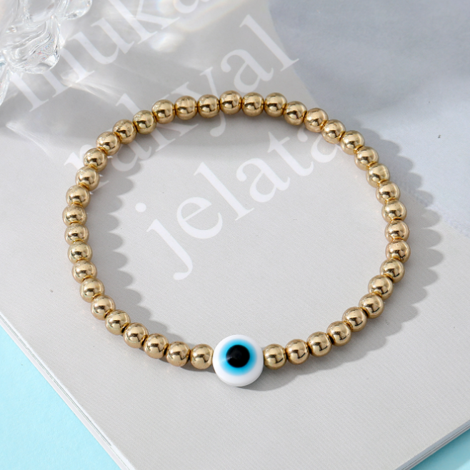 Natural Turquoise Blue Eye Lucky Beads Bracelet