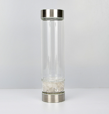 Creative Natural Colored Stone Glass Water Bottle