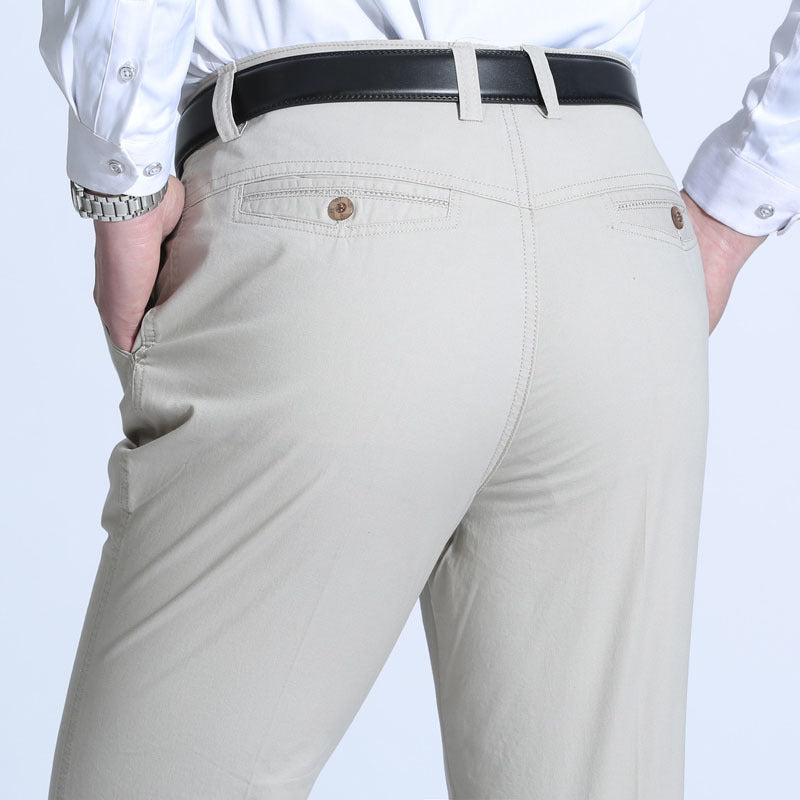 Men's Casual Straight Leg Pants for Middle-Aged