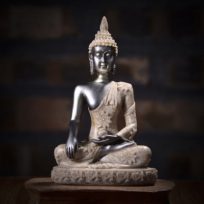 Resin Small Sitting Buddha Sculpture for Home Decor