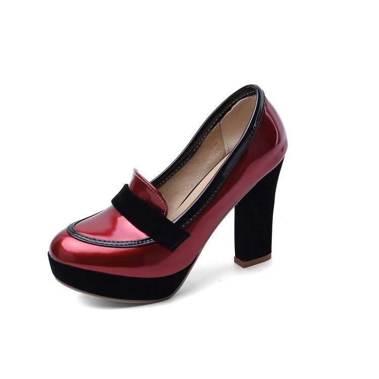 Customizable Waterproof Color Block Pointed Toe Heels