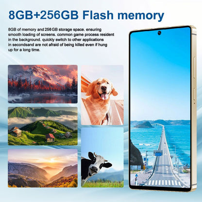 8+256GB Unlocked Smartphone, 6.8" HD+ Display, I24 5G Ultra Unlocked Phone, Built in Pen, 6000mAh Battery /Face ID+Fingerprint Lock/Dual SIM
