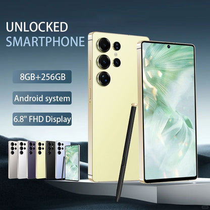 8+256GB Unlocked Smartphone, 6.8" HD+ Display, I24 5G Ultra Unlocked Phone, Built in Pen, 6000mAh Battery /Face ID+Fingerprint Lock/Dual SIM