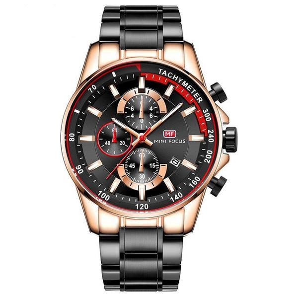 Stylish Steel Band Men's Chronograph Quartz Watch