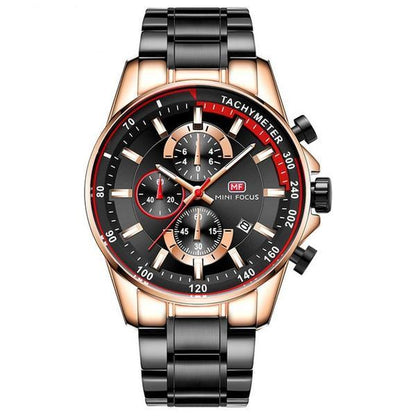 Stylish Steel Band Men's Chronograph Quartz Watch
