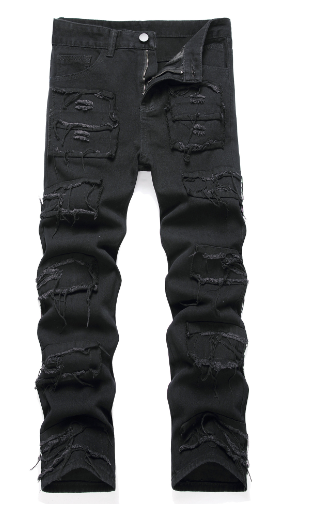 Men's Casual Slim Fit Jeans - Elastic Straight Pants