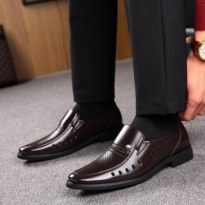 Men's Genuine Leather Casual Business Shoes - Breathable