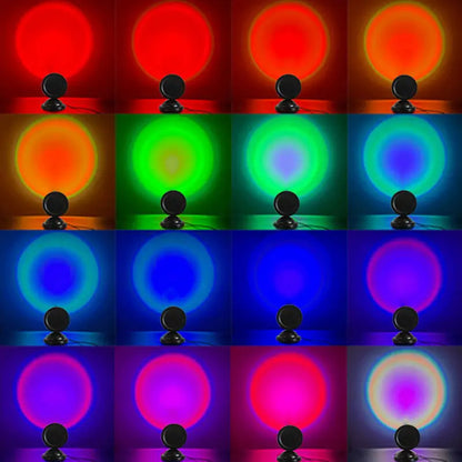 USB Sunset Rainbow Projector LED Night Light Decor