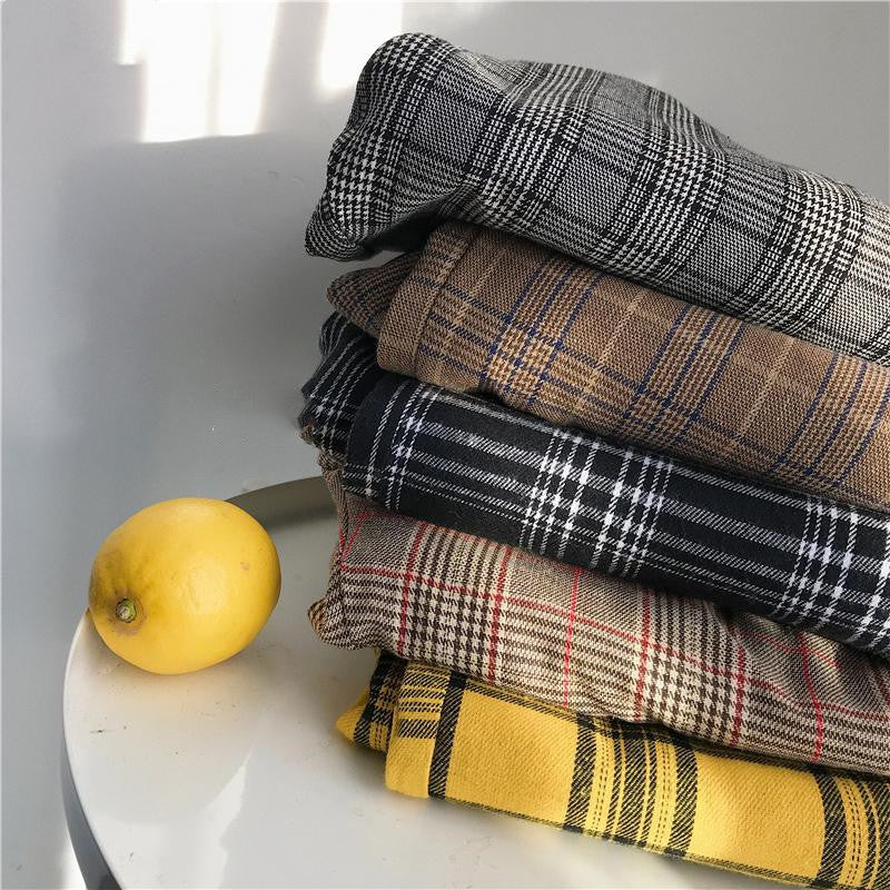 Men's Spring Plaid Wide-leg Trousers - Casual Style
