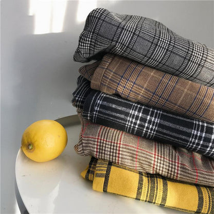 Men's Spring Plaid Wide-leg Trousers - Casual Style