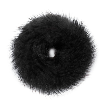 surell Mink Pom Ponytail Holder - Gentle Damage Free Hair Tie - Hair Beauty Accessories - Mink Fur Womans Girls Hair Care Gift (Beige)