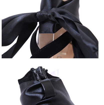Comfortable Ribbon Sexy Pointed Toe Heeled Sandals