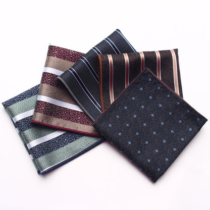 Striped Floral Pocket Square for Men's Suits