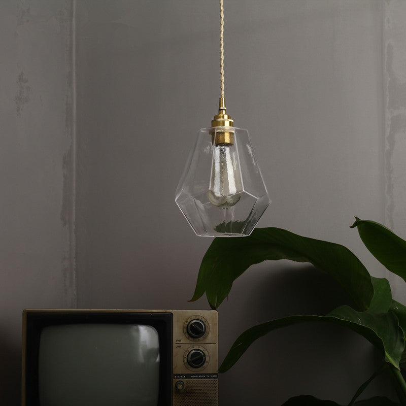 Nordic Minimalist Brass and Glass Pendant Light
