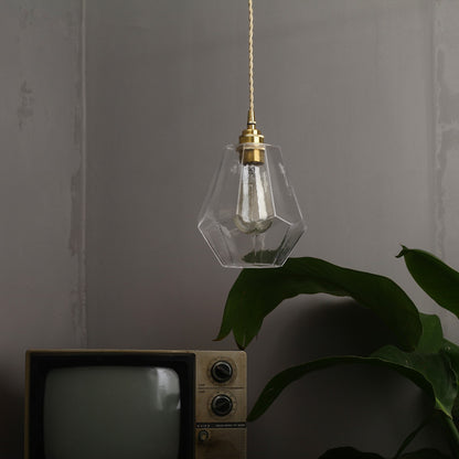 Nordic Minimalist Brass and Glass Pendant Light