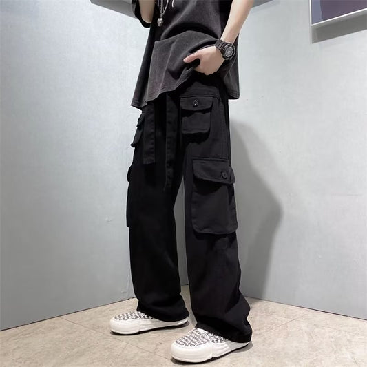 Vintage Hip Hop Straight Leg Casual Pants for Men