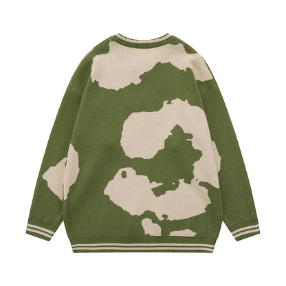 Casual Colorblock Round Neck Pullover Sweater for Men
