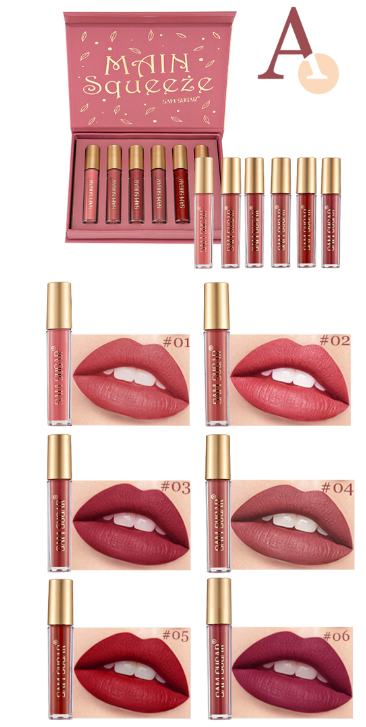 6 Colors Nonstick Earth Matte Lipstick Glaze