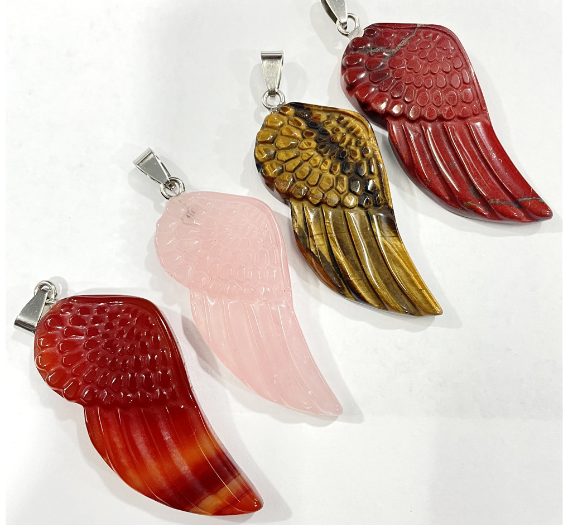 Handcrafted Angel Wing Shell Pendant Beaded Necklace