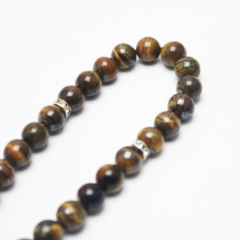 Tiger Eye Prayer Beads Bracelet with Tassel (33 Beads)