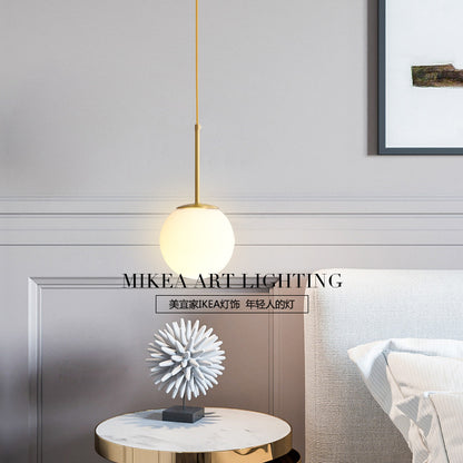 Nordic Bedroom Pendant Light - Modern Glass Ball Decor