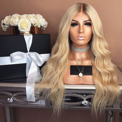 Long Wavy Blonde Synthetic Wig for Women