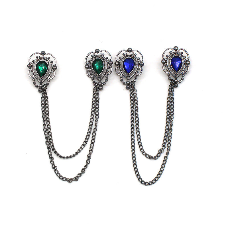Men's Waterdrop Gem Brooch for Suits and Shirts