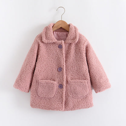 Children's Thick Lamb Fur Warm Coat