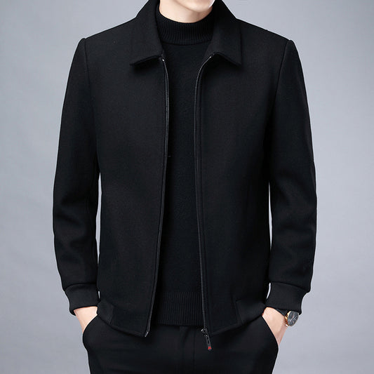 Men's Wool Lapel Cardigan Jacket for Autumn/Winter