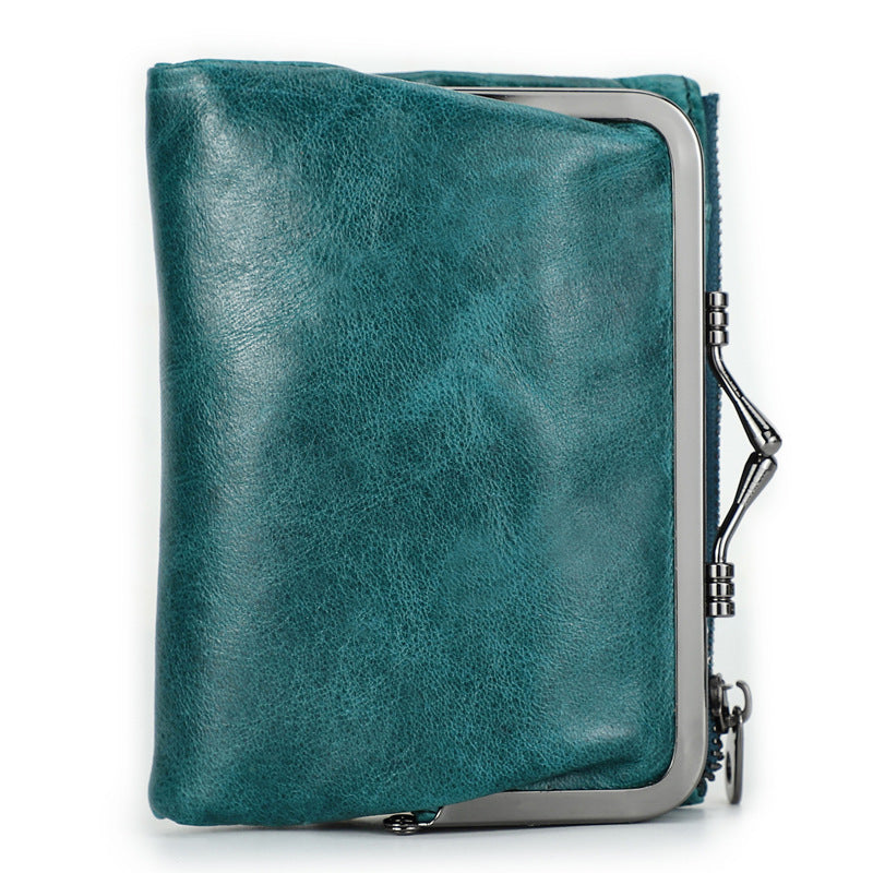 Anti-Theft Women's Wallet in Top Layer Cowhide
