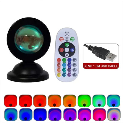 USB Sunset Rainbow Projector LED Night Light Decor