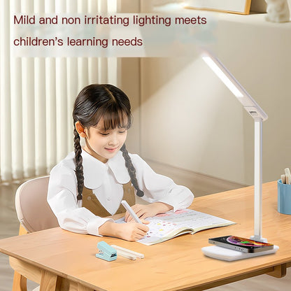 Smart Folding LED Desk Lamp with Wireless Charging