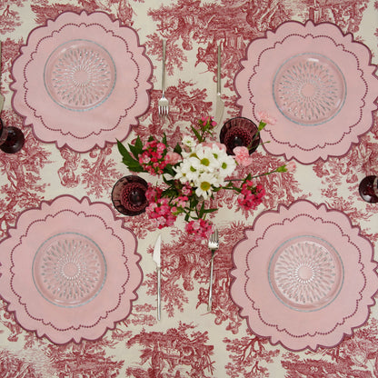 HARMONY LIGHT PINK ROUND FABRIC PLACEMAT (Set Of 4)