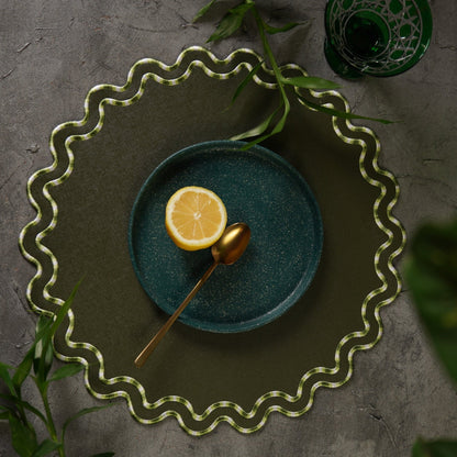 ELYSIAN DARK GREEN FAUX LEATHER PLACEMAT (Set Of 4)