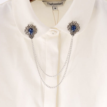 Men's Waterdrop Gem Brooch for Suits and Shirts