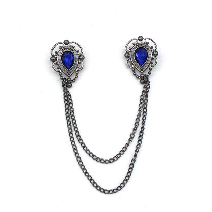 Men's Waterdrop Gem Brooch for Suits and Shirts