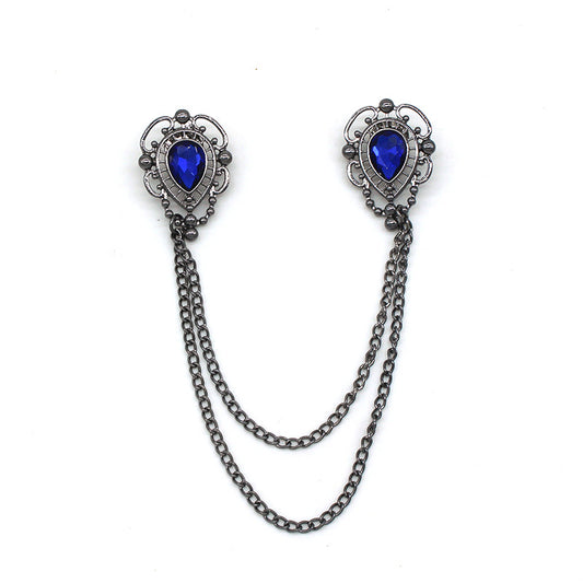 Men's Waterdrop Gem Brooch for Suits and Shirts