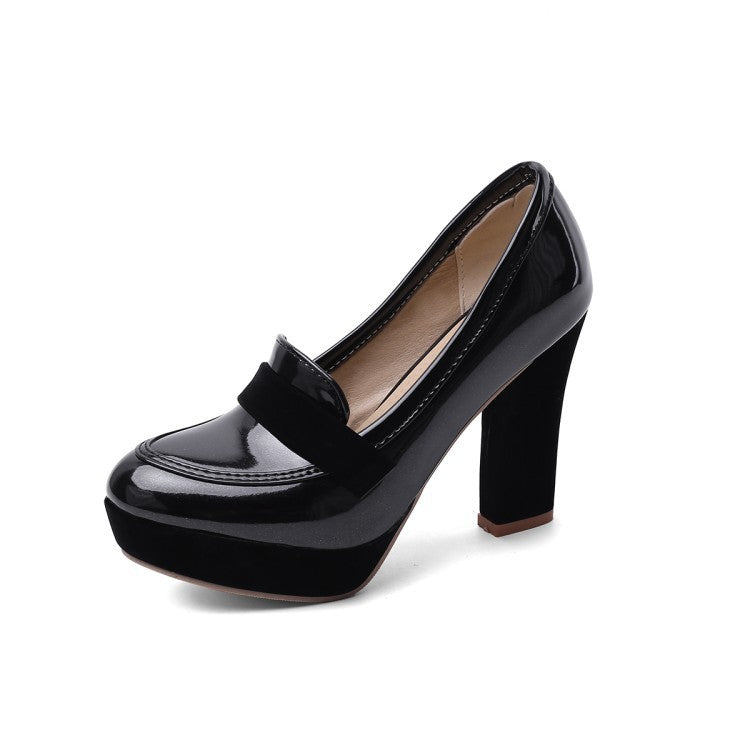 Customizable Waterproof Color Block Pointed Toe Heels