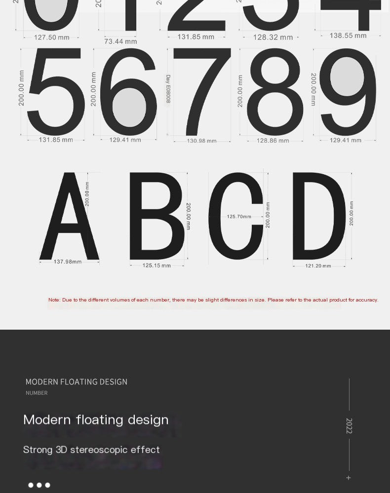 Acrylic Floating House Number