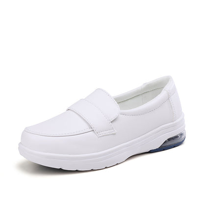 Women's Comfortable White Flat Non-Slip Work Shoes