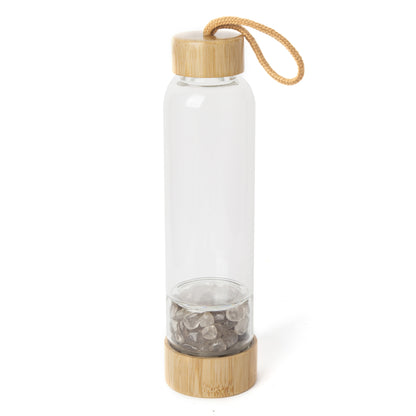 Natural Crystal Quartz Stone Energy Glass Water Bottle