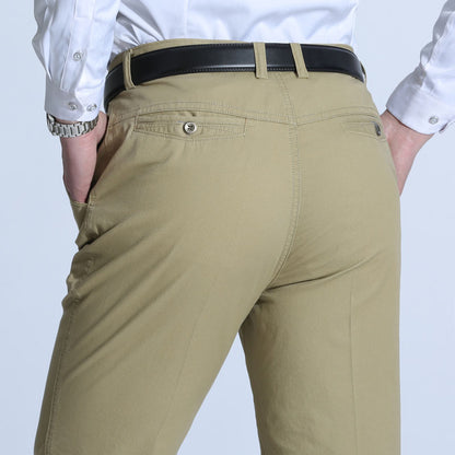 Men's Casual Straight Leg Pants for Middle-Aged