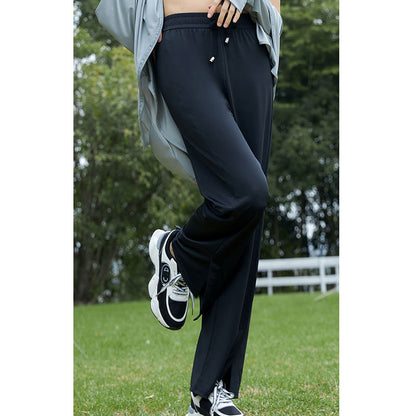 Pink Ice Silk Wide-Leg Trousers for Spring/Summer 2024