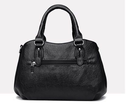 New Women's Stitching Handbag in Top Layer Cowhide