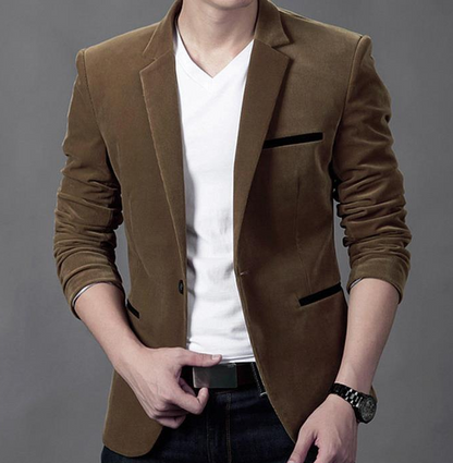 Men's Slim Fit Thick Corduroy Casual Blazer (Fall 2018)