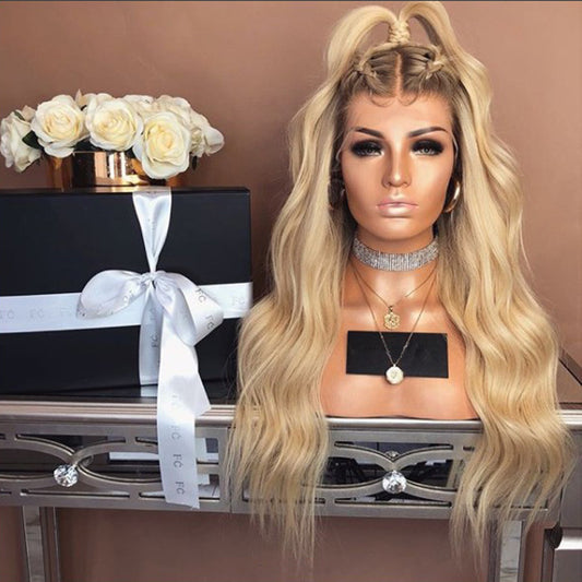 Long Wavy Blonde Synthetic Wig for Women
