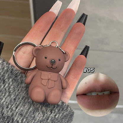 Matte White Bear Lip Mud Keychain - 6 Colors