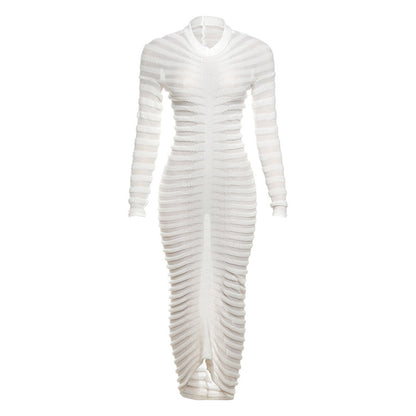Women's Elegant Long-Sleeved Slim-Fit Sheath Dress